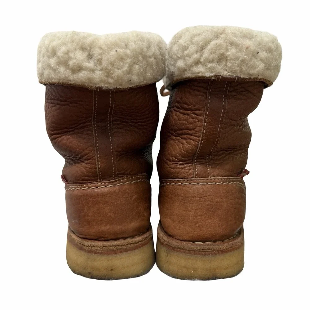 Duckfeet Arhus Shearling Brown Pebbled Leather Boots Womens Size EU 37 US 6.5-7